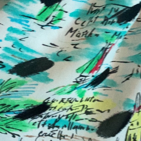 Vintage floor length flowing skirt. Pleated top. Two layers satin like. - Picture 2 of 3